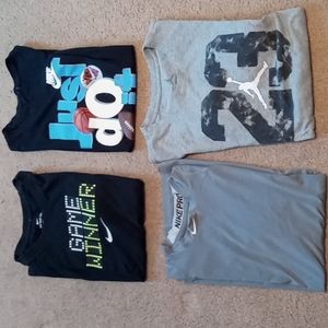 3 Nike tee shirts & 1 Air Jordan tees, Kids L